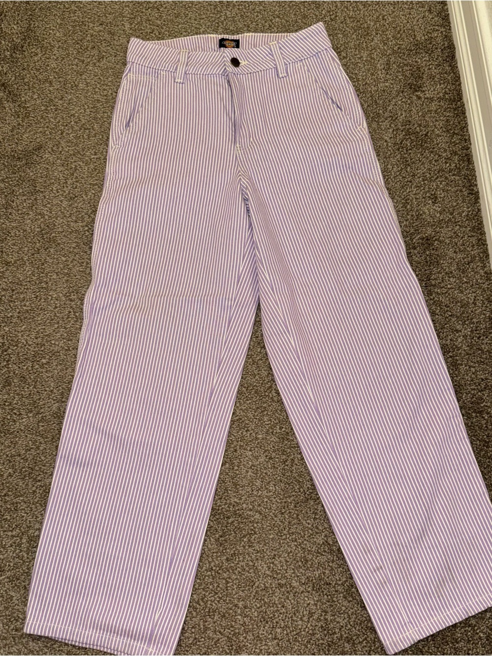 Dickies Hickory Carpenter Work Striped Lavender and White Pants